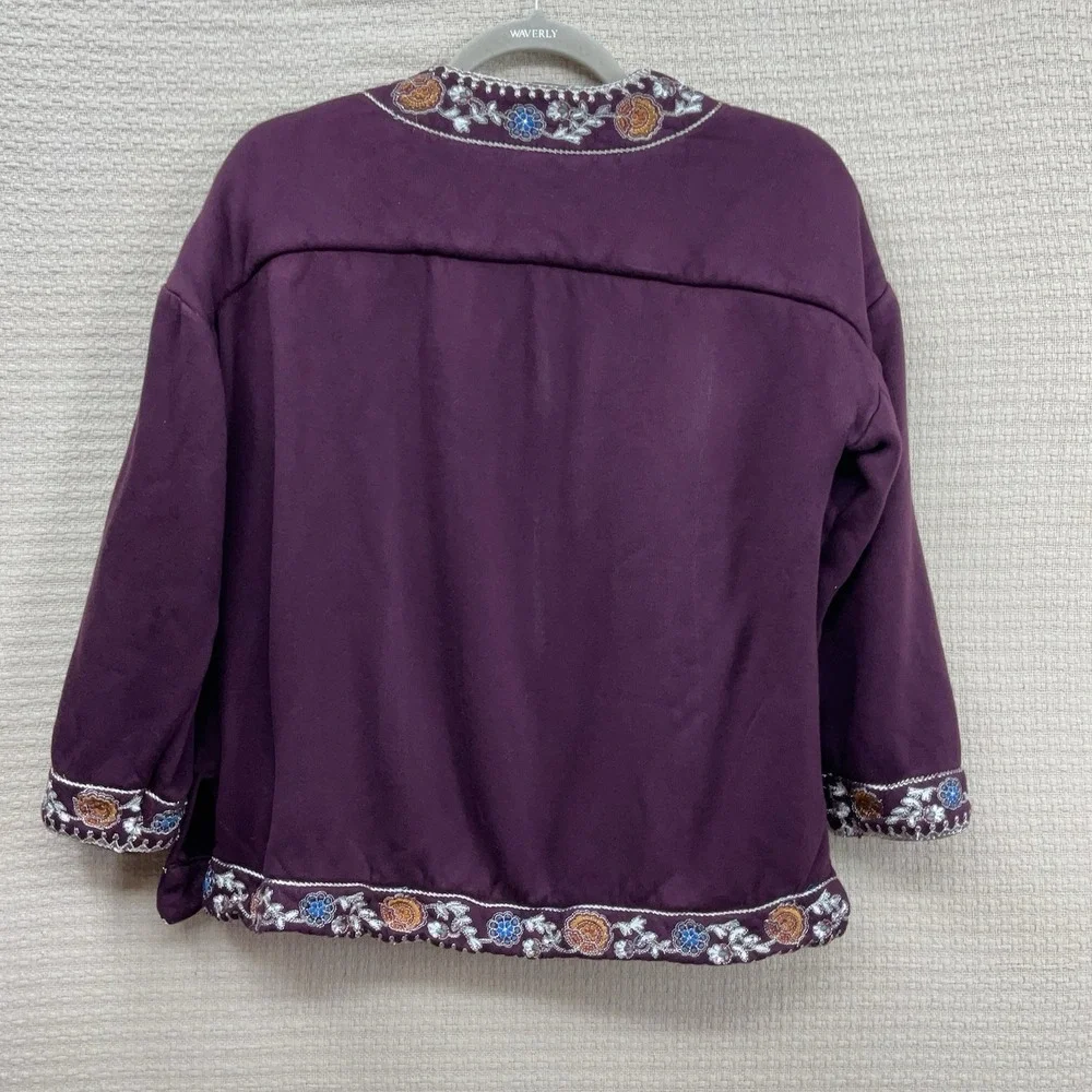 Soft Surroundings Open Cardigan Sweater Women's‎ PM Purple Fall Festival Topper